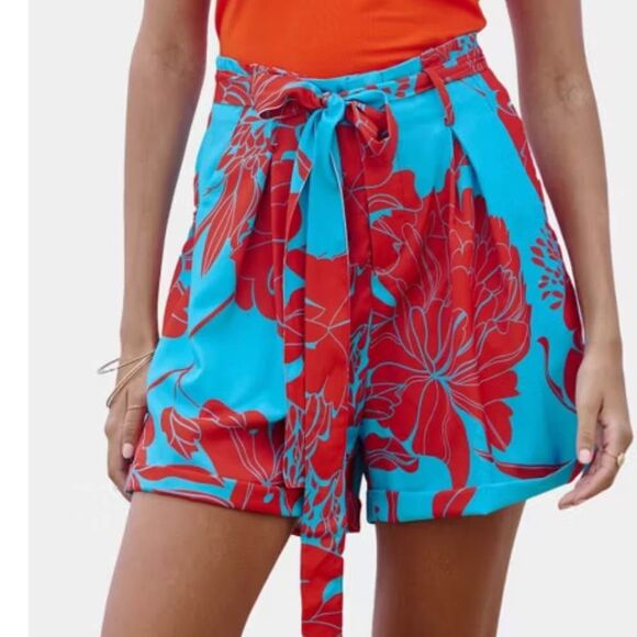 Women's Floral Tie-Waist Wide Leg Shorts - Cupshe - Picture 1 of 4